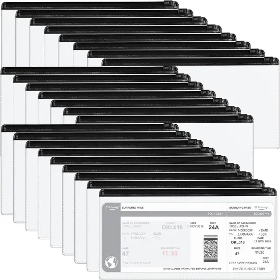 100 Pieces Zipper Envelope Clear Pencil Case {1}