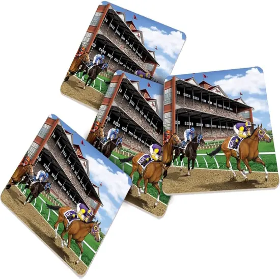 24 Piece 3.25" Square Horse Drink Coasters {3}