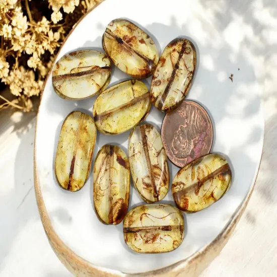 *9* 13x22mm Crystal Picasso Twisted Rectangle Beads {2}