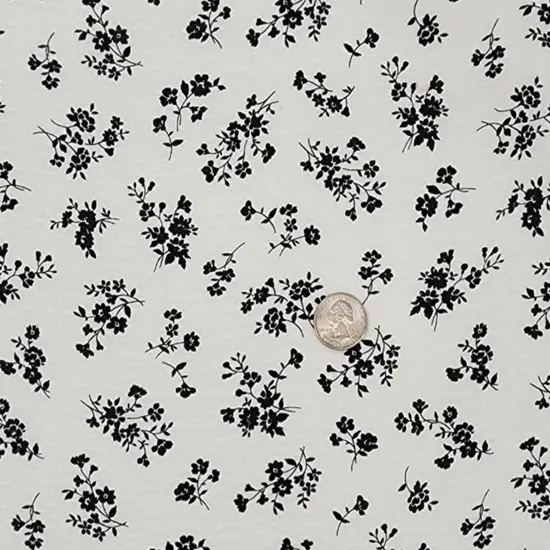 1 Yard Off White & Black Rayon Dobby Dot Jacquard Fabric 53/54" Wide {3}