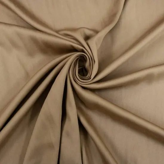 1 Yard Solid Khaki Rayon Satin Stretch Fabric 53/54" Wide Soft Draping Apparel & Decor Material {1}