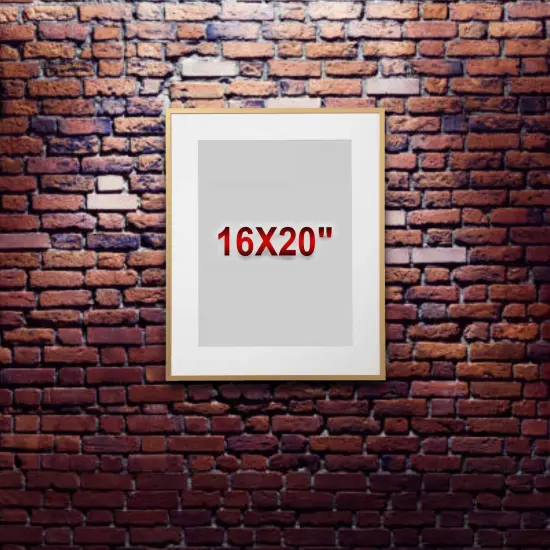 Gold Aluminum Frame with Mount, 16x20" Horizontal/Vertical, No-Nail Hanging! {2}