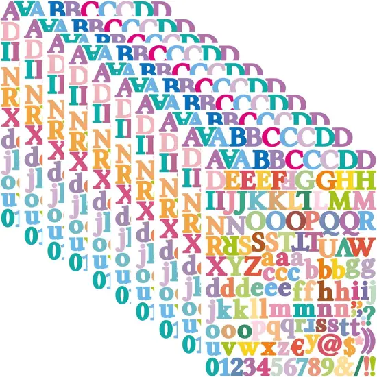 10 Sheets 1320 Alphabet Stickers Letter Sticker Vinyl Self-Adhesive Number {1}