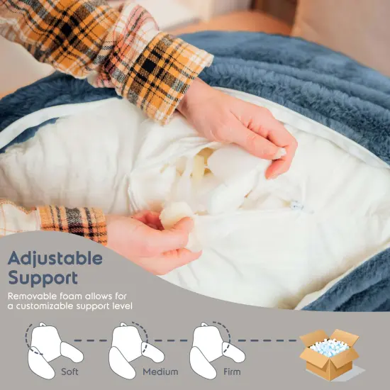 Nestl Fur Reading Pillow with Laptop Lap Desk Blue {3}