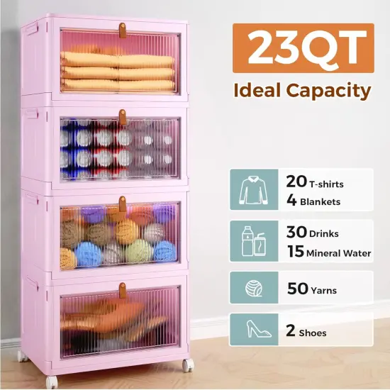 4 Tier Stackable Plastic with Lid and Wheels {2}