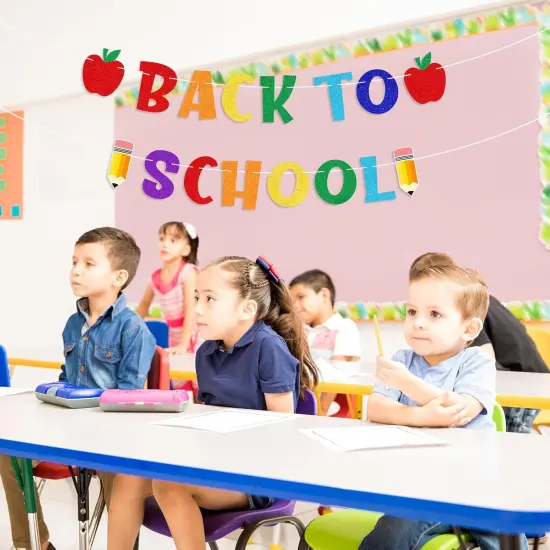 Back to School Banner Colorful Glitter {4}