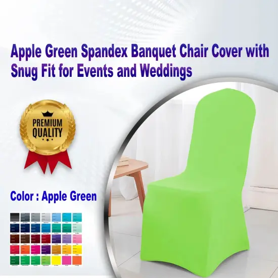 Apple Green Spandex Banquet Chair Cover with Snug Fit for Events and Weddings {1}
