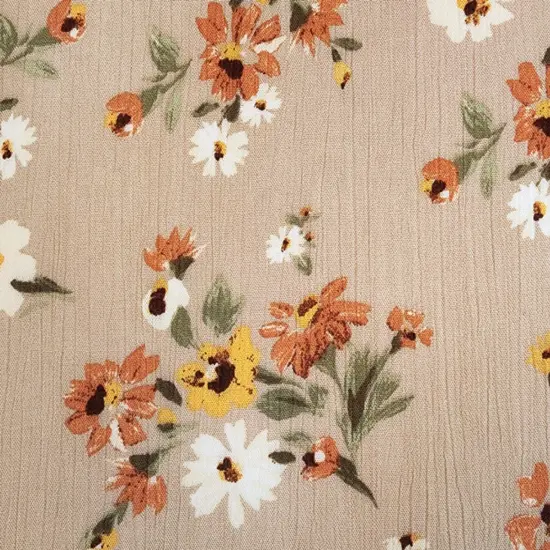 1 Yard Rayon Crinkle Crepon Apparel Fabric, Hazelnut, 50/52" Wide, Soft Draping Texture {2}