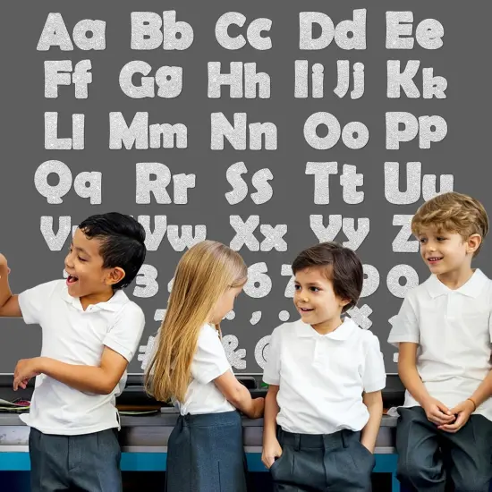 260Pcs Glitter Silver Bulletin Board Letters for Classroom 4&rdquo; Letter Combo Pack Set {5}