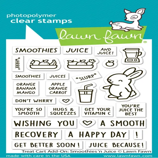 Lawn Fawn Clear Stamps-Treat Cart Smoothies 'n Juice Add-On {1}
