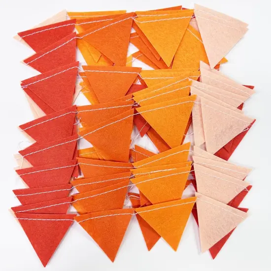 Orange Party Decorations - Ombre Felt Hanging Triangle Mini Bunting {3}
