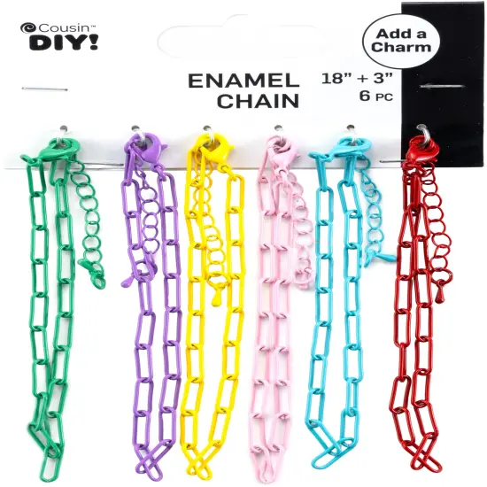 Cousin DIY Enamel Chains 6/Pkg-Multi-Color {1}