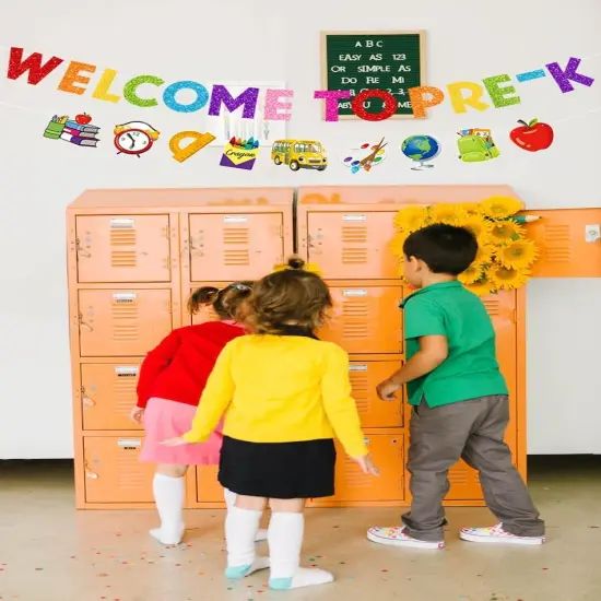 Welcome to PRE-K Banner - Back to School Decorations Supplies {3}