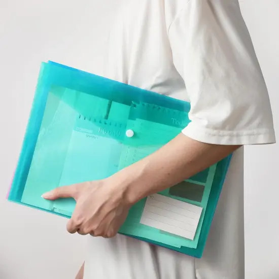A4 Plastic Folders - Clear Envelopes with Snap Closure {5}