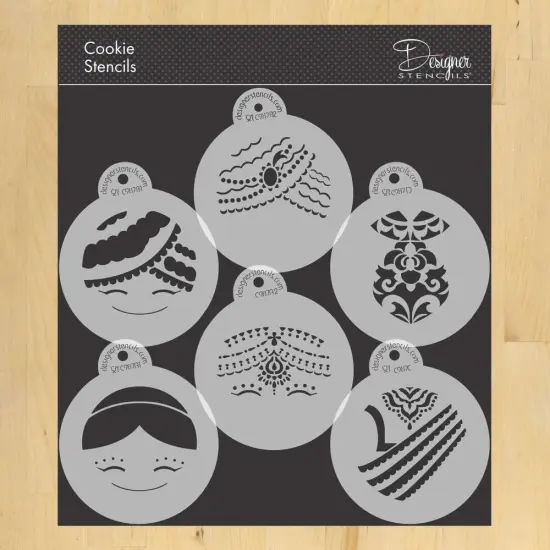 Indian Couple Cookie Stencil | C987 by Designer Stencils | Cookie Decorating Tools | Baking Stencils for Royal Icing, Airbrush, Dusting Powder | Reusable Plastic Food Grade Stencil for Cookies | Easy to Use & Clean Cookie Stencil {1}
