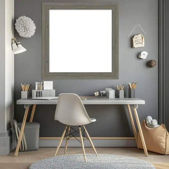 Fencepost Narrow Framed Dry Erase Magnetic Board Grey {5}