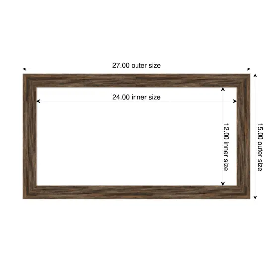 Regis Barnwood Narrow Framed Dry Erase Magnetic Board Mocha {4}