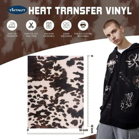Cowhide HTV Vinyl - 10 Sheets 12 x 10 inches Brown Heat Transfer {2}