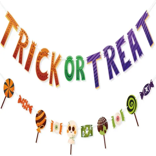 Trick or Treat Banner for Halloween Party Decorations {1}