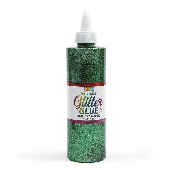 8 Pack Metallic Art Glue with Glitter Bottles - Multicolor for Crafts (8 oz, 16 Caps) {4}