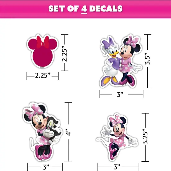 Minnie Mouse Decals - Set of 4 Minnie Mouse Stickers {3}