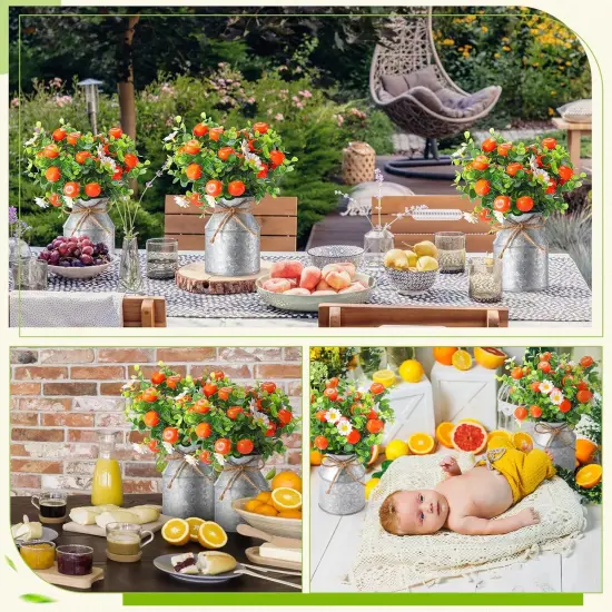 3 Sets Fake Tangerine&zwnj; Orange Centerpieces {4}