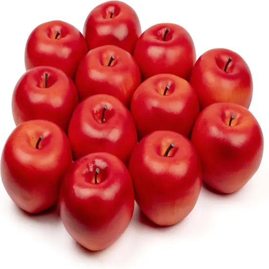 12 Pcs 3inch Fake Apples Decoration Artificial Apples Fake Fruits(Red) {1}