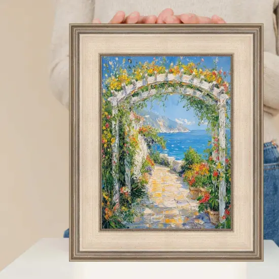 Wide Silver Leaf Flat Panel Picture Frame 25x25 frame {7}