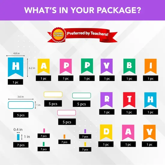 89 Pcs Cutouts Birthday Bulletin Board Set {3}