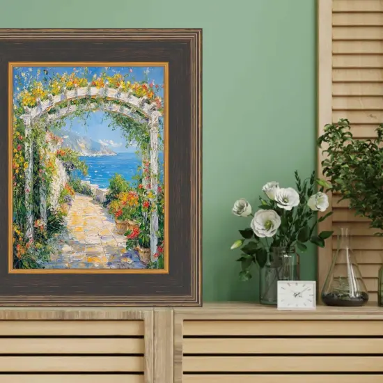 Wide Black Antique Gold Picture Frame 8.5x11 frame {5}