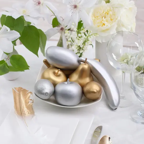 10 PCS Artificial Assorted Golden Silver Fruits Decoration Home {4}