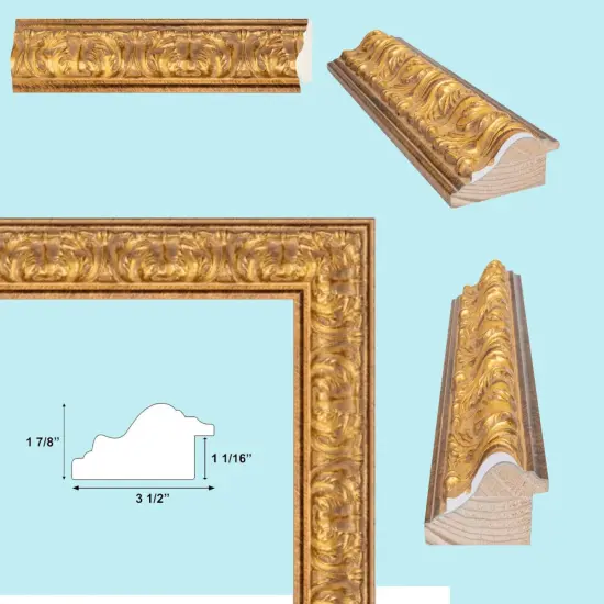 Ornate Wide Antique Gold Picture Frame 19x27 frame {3}