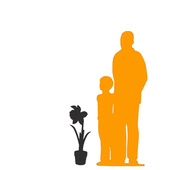 Small Blue Narcis In Pot Flower Statue {2}