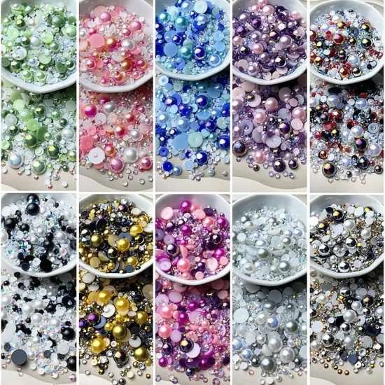Mix Flatback Resin Rhinestones - Gold Series {3}