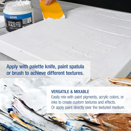 Acrylic Modeling Paste - 16.9oz (500ml) Lightweight, Flexible, Mixable, Sandable, and Archival-Safe {4}