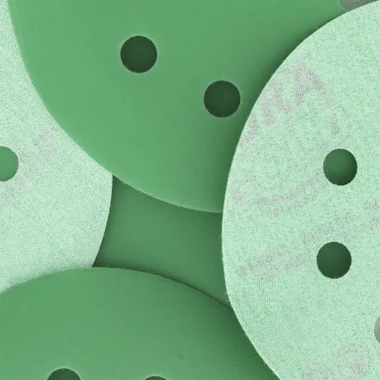 2000 Grit - 5" Green Film DA Sanding Discs - 8-Hole Pattern Hook and Loop - Box of 50 {3}
