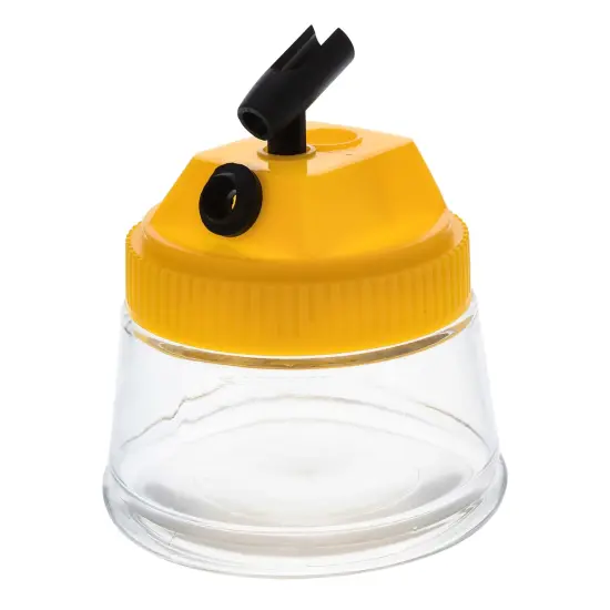 3-in-1 Airbrush Cleaning Pot with Holder; Cleans and Holds Air Brush, Color Palette Lid {1}