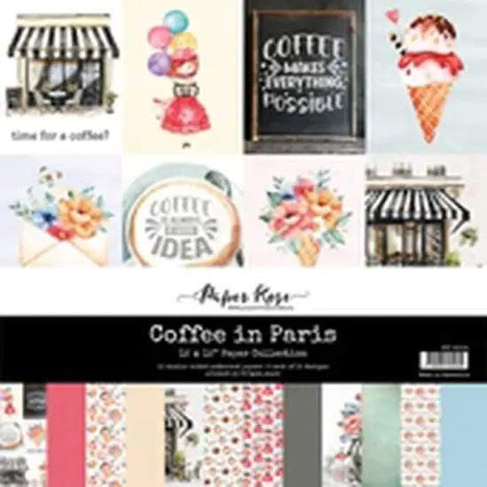 Paper Rose Studio Coffee In Paris 12x12 Paper Collection {1}