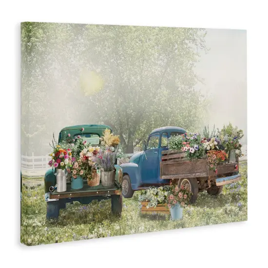 Stupell Industries Rustic Trucks with Country Flowers Canvas By Nan {3}