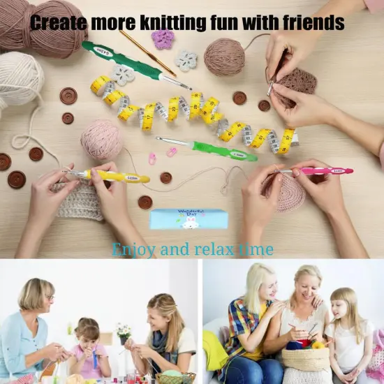 13 Size Crochet Hook Set,2mm(B)-10mm(N) Ergonomic Crochet Hooks with Case,Extra Long for Arthric Hands,Soft Grip Crochet Hooks Needles for Beginners&Gift {2}