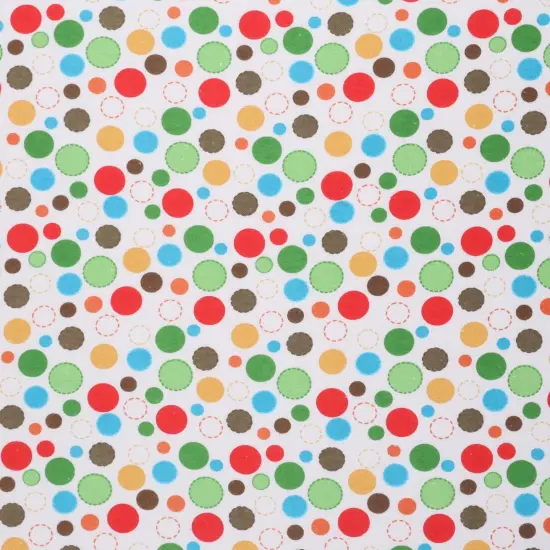 Mook Fabrics Multi Circle Flannel Fabric [43 in. Wide] - By The Yard White {1}