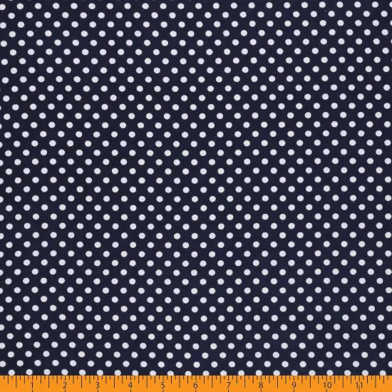 Mook Fabrics Polka Dot Flannel Fabric [43 in. Wide] - By The Yard Navy/White {3}