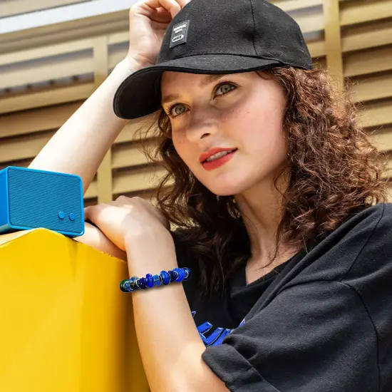 Aipridy Assortment European Large Hole Beads Spacer Beads Rhinestone Craft Beads for DIY Charms Bracelet Jewelry Making (Blue-Red-White) {2}