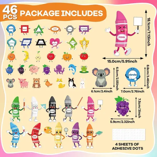 46 Pcs Color Bulletin Board Classroom Decorations {2}