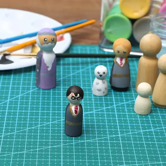 Wood Peg Dolls, Peg Doll Kit (1.77 inches, 50-Pack) White {3}