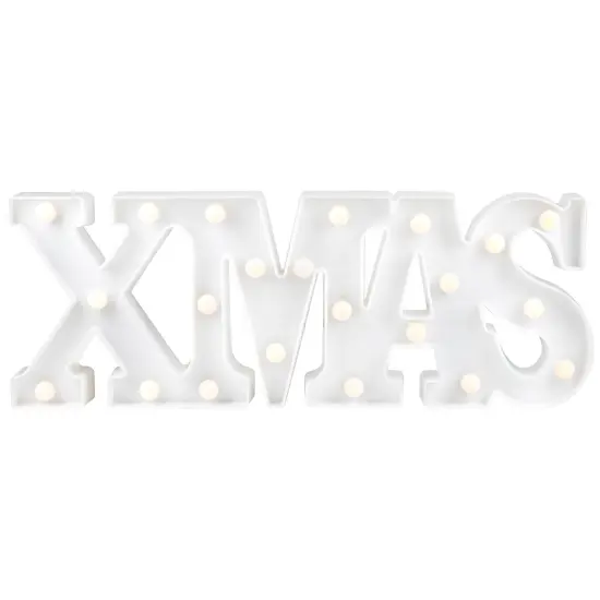 Northlight 18.5" White Battery Operated LED Lighted XMAS Christmas Marquee Sign {3}