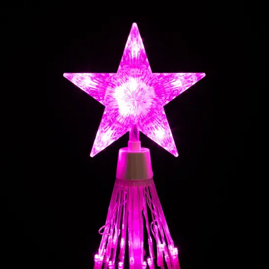 Northlight LED Lighted Show Cone Christmas Tree Outdoor Decoration - 4' - Pink White {5}