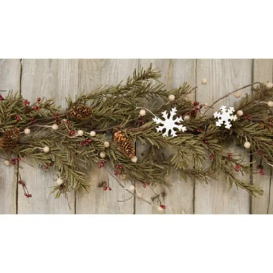 Pine & Snowflakes Garland - 4ft {1}