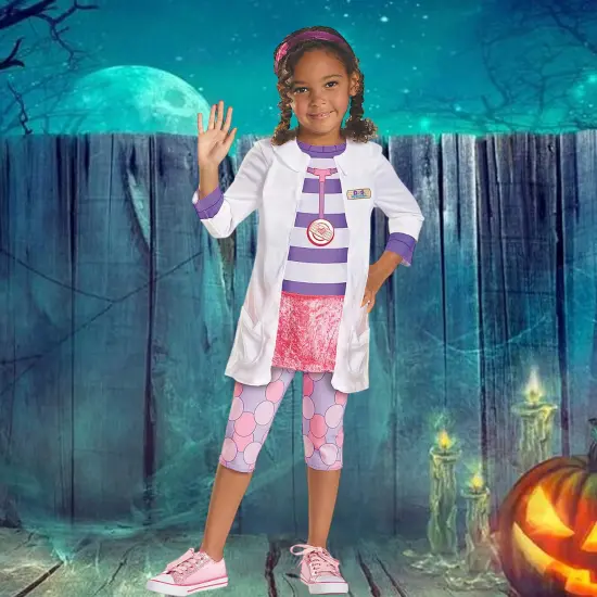 Girl's Doc McStuffins Halloween Costume Set with Lab Coat and Headband {3}