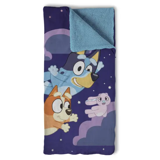 Bluey Slumber Pups Silk Touch Throw Blanket Sherpa Slumber Bag 27&times;56 Inches {1}